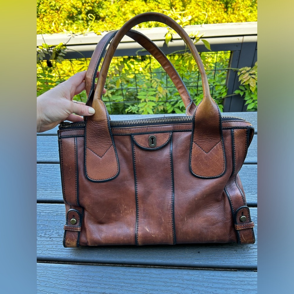 FOSSIL Vintage Revival BROWN Leather Purse Bag Handbag Shoulderbag